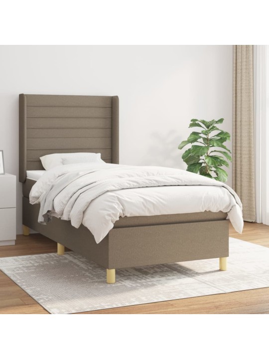 Box spring postel s matrací taupe 100 x 200 cm textil
