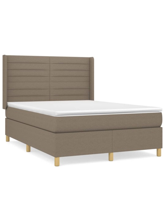 Box spring postel s matrací taupe 140x200 cm textil