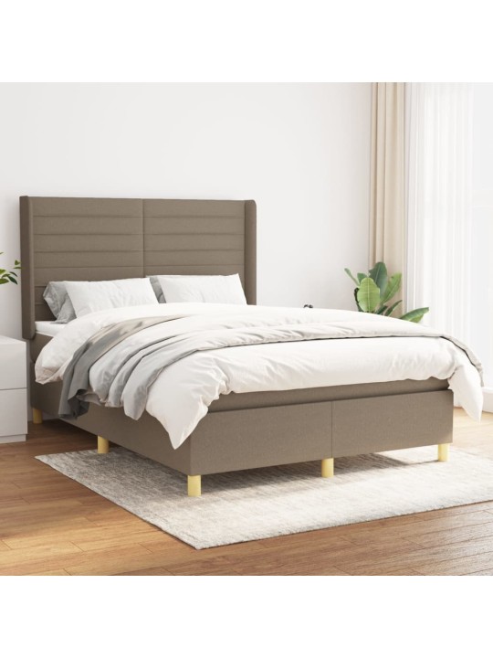 Box spring postel s matrací taupe 140x200 cm textil