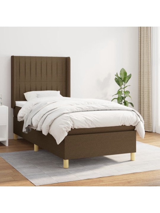 Box spring postel s matrací tmavě hnědá 80x200 cm textil