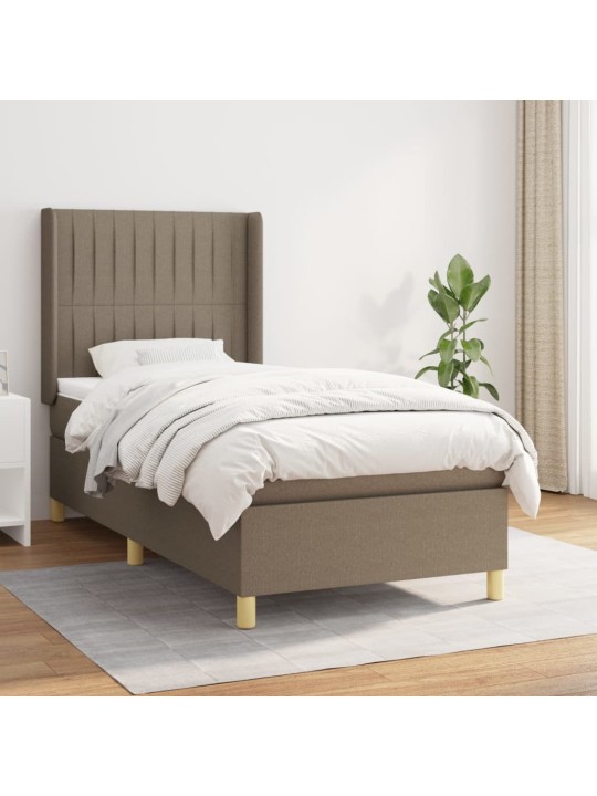 Box spring postel s matrací taupe 90x200 cm textil