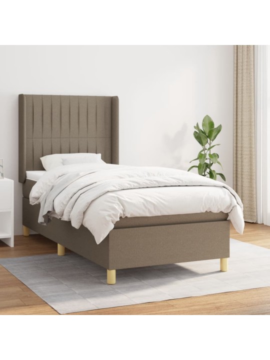Box spring postel s matrací taupe 100 x 200 cm textil