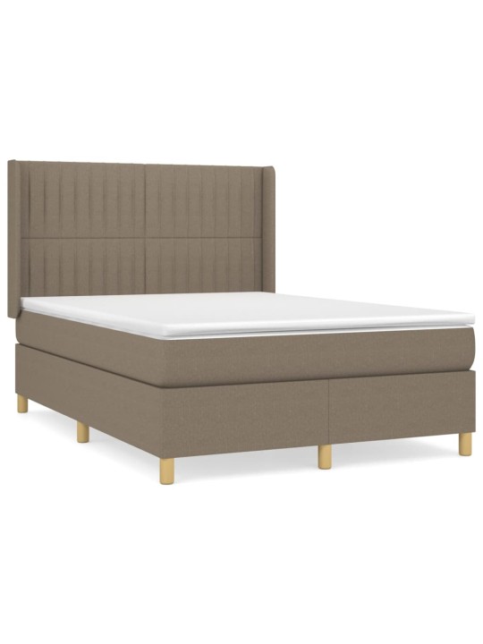 Box spring postel s matrací taupe 140x190 cm textil