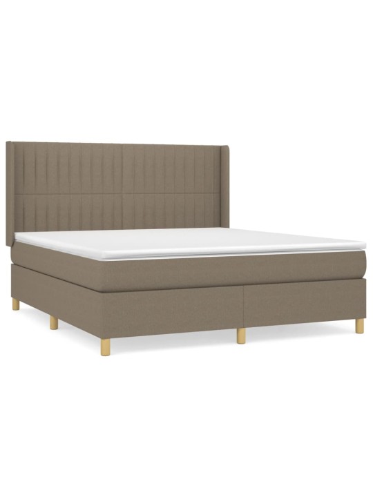 Box spring postel s matrací taupe 160x200 cm textil