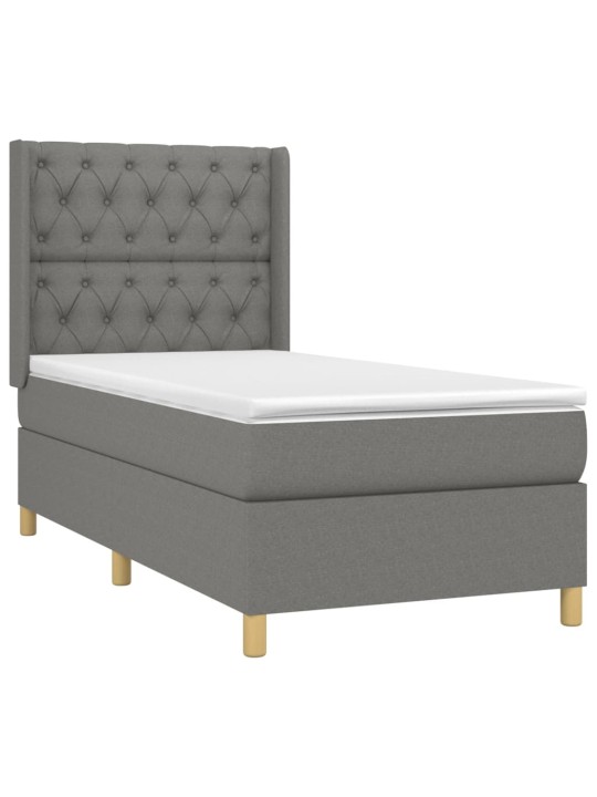 Box spring postel s matrací tmavě šedá 80 x 200 cm textil