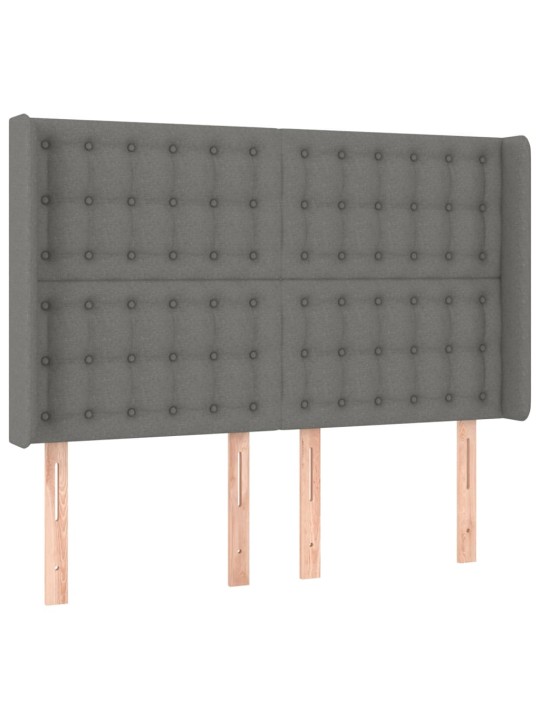 Box spring postel s matrací tmavě šedý 140 x 190 cm textil