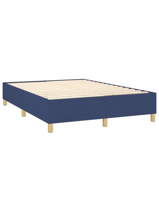Box spring postel s matrací modrá 140x190 cm textil