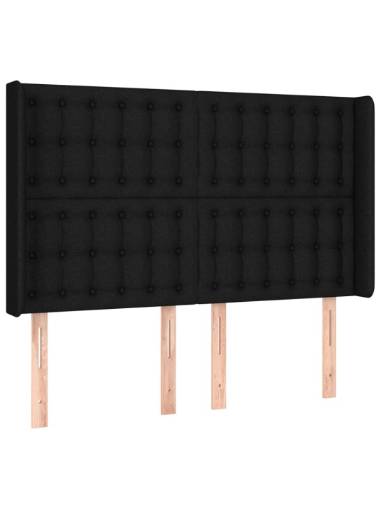 Box spring postel s matrací černá 140x200 cm textil