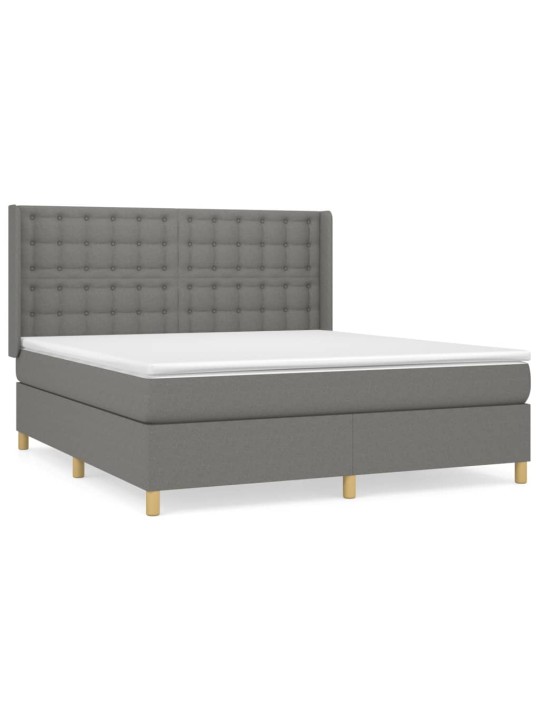 Box spring postel s matrací tmavě šedá 160x200 cm textil