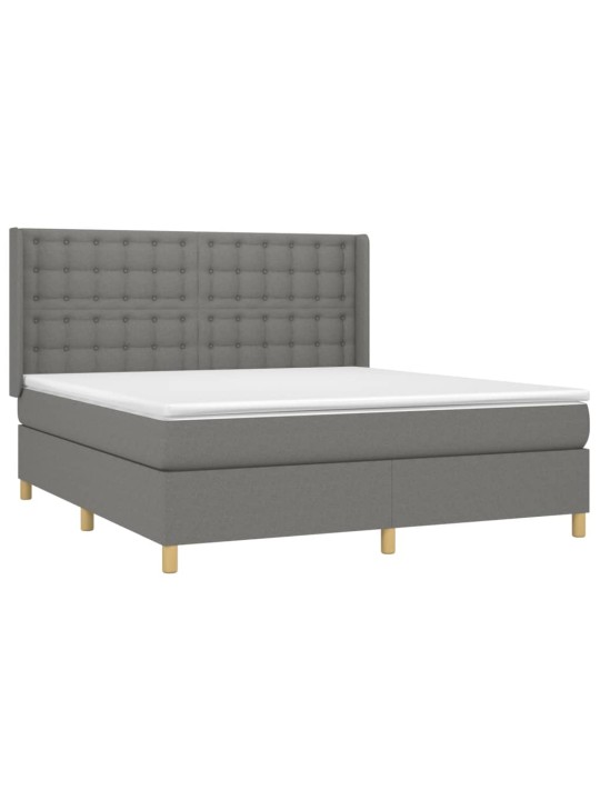 Box spring postel s matrací tmavě šedá 180x200 cm textil