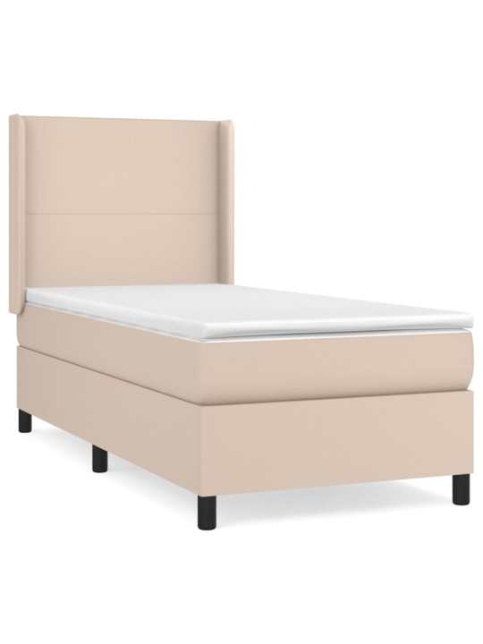 Box spring postel s matrací cappuccino 80 x 200 cm umělá kůže