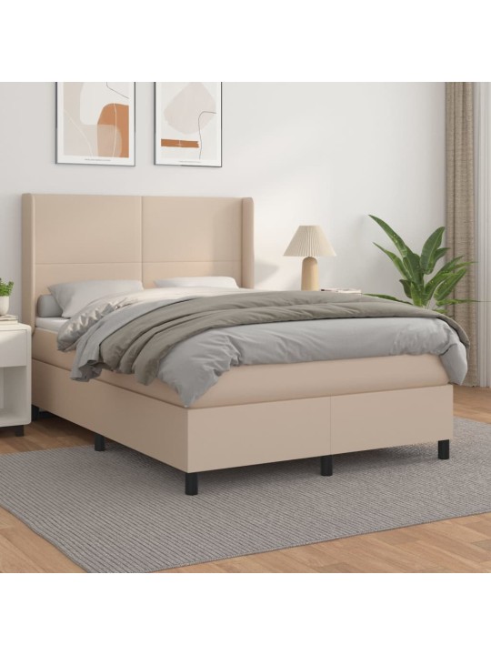 Box spring postel s matrací cappuccino 140x200 cm umělá kůže