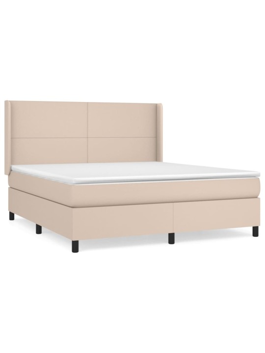 Box spring postel s matrací cappuccino 180 x 200 cm umělá kůže