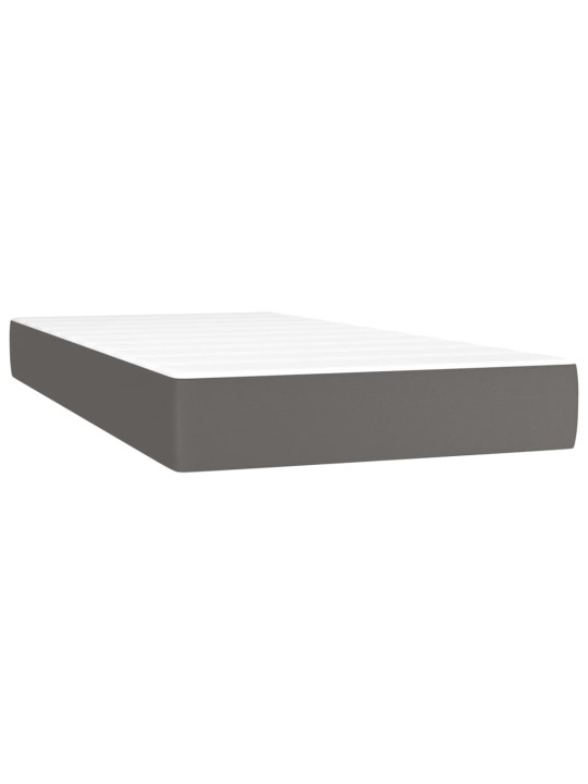 Box spring postel s matrací šedá 90x200 cm umělá kůže