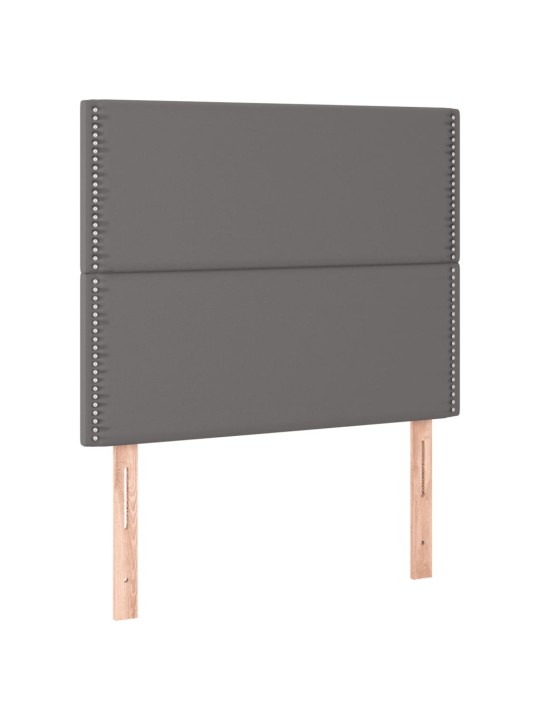 Box spring postel s matrací šedá 90x200 cm umělá kůže