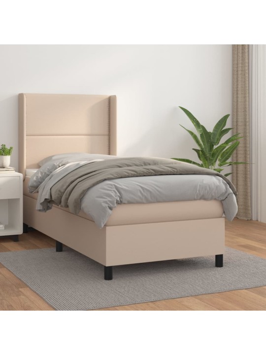 Box spring postel s matrací cappuccino 100x200 cm umělá kůže