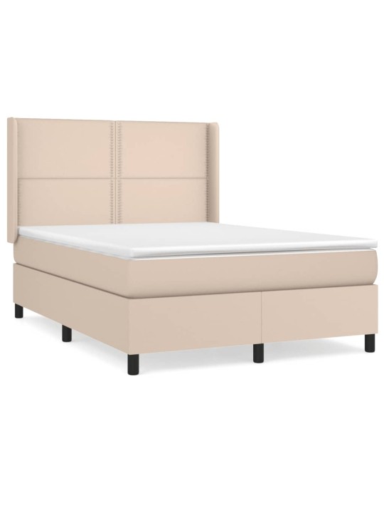 Box spring postel s matrací cappuccino 140x190 cm umělá kůže
