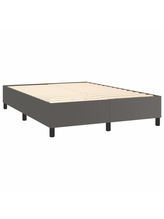 Box spring postel s matrací šedá 140x200 cm umělá kůže