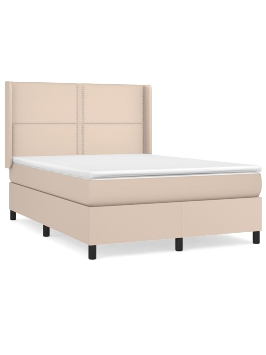 Box spring postel s matrací cappuccino 140x200 cm umělá kůže