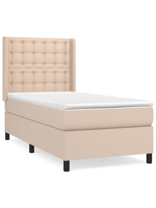 Box spring postel s matrací cappuccino 100x200 cm umělá kůže