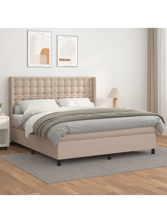 Box spring postel s matrací cappuccino 180 x 200 cm umělá kůže