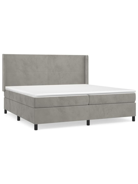 Box spring postel s matrací světle šedá 200x200 cm samet