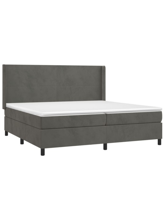 Box spring postel s matrací tmavě šedá 200x200 cm samet