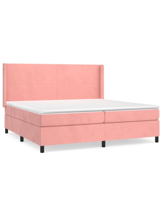 Box spring postel s matrací růžová 200x200 cm samet