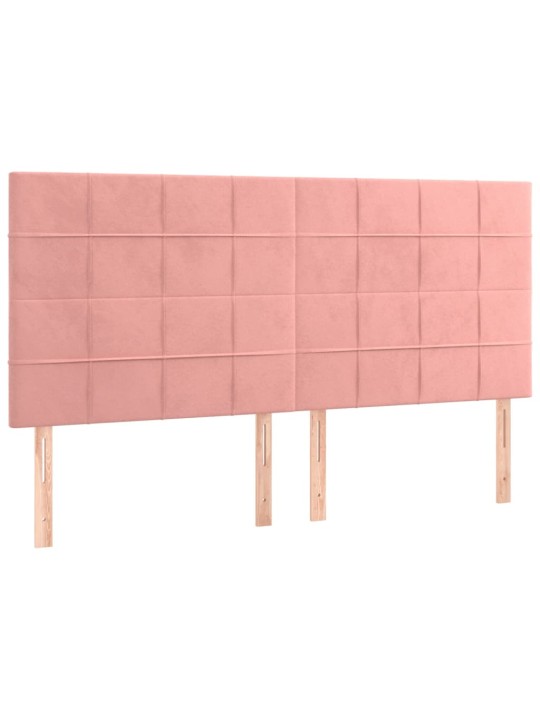 Box spring postel s matrací růžová 160x200 cm samet