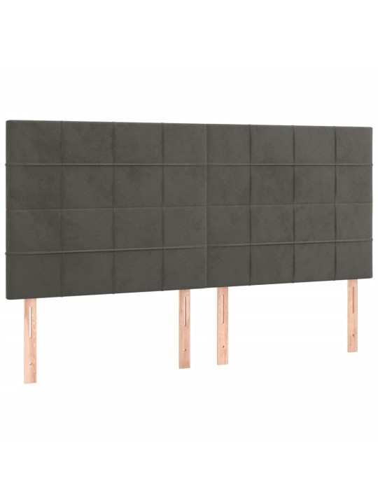 Box spring postel s matrací tmavě šedá 200x200 cm samet