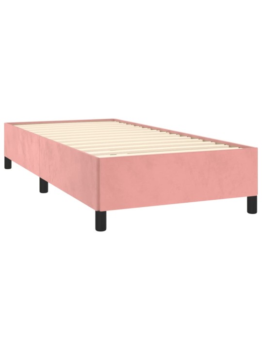 Box spring postel s matrací růžová 100x200 cm samet