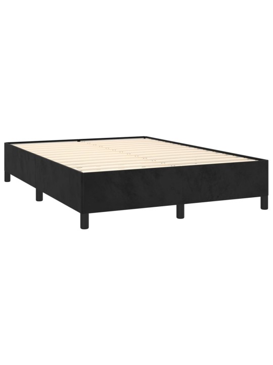 Box spring postel s matrací černá 140 x 190 cm samet