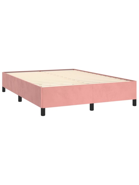 Box spring postel s matrací růžová 140x190 cm samet