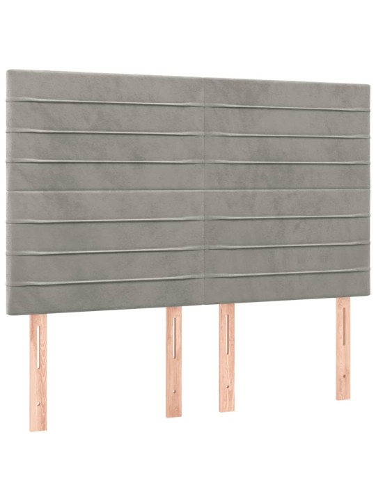 Box spring postel s matrací světle šedá 140x200 cm samet