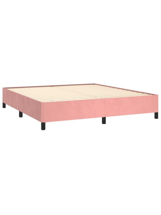 Box spring postel s matrací růžová 160x200 cm samet
