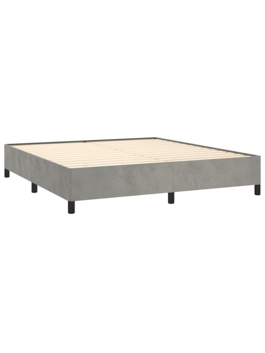 Box spring postel s matrací světle šedá 180x200 cm samet