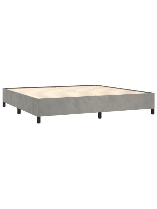 Box spring postel s matrací světle šedá 200x200 cm samet