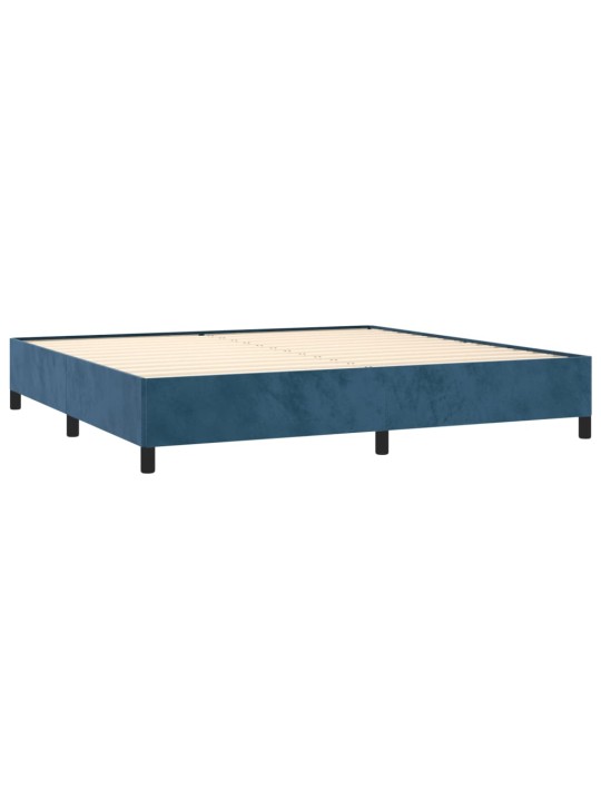 Box spring postel s matrací tmavě modrá 200x200 cm samet