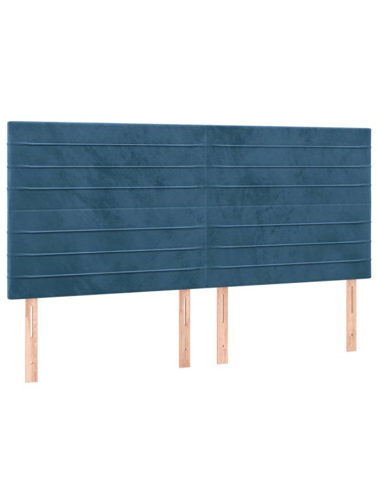 Box spring postel s matrací tmavě modrá 200x200 cm samet