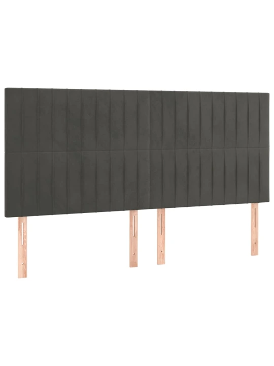 Box spring postel s matrací tmavě šedá 160x200 cm samet