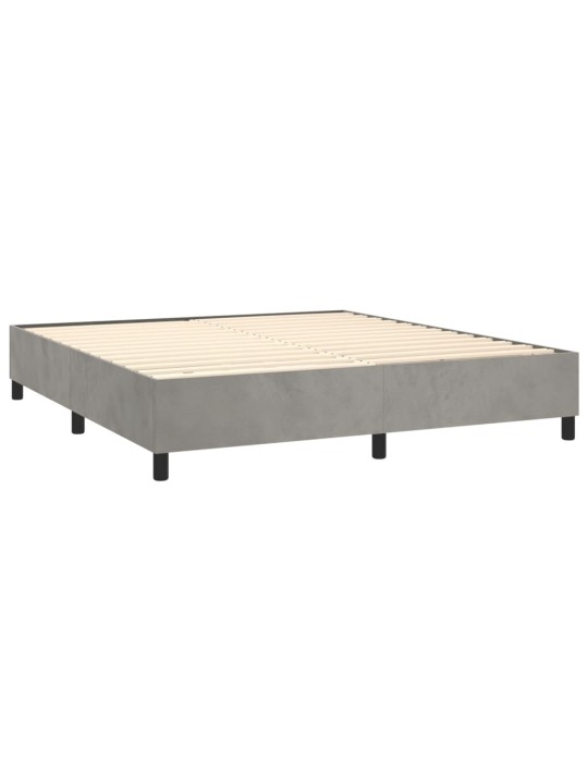 Box spring postel s matrací světle šedá 160x200 cm samet