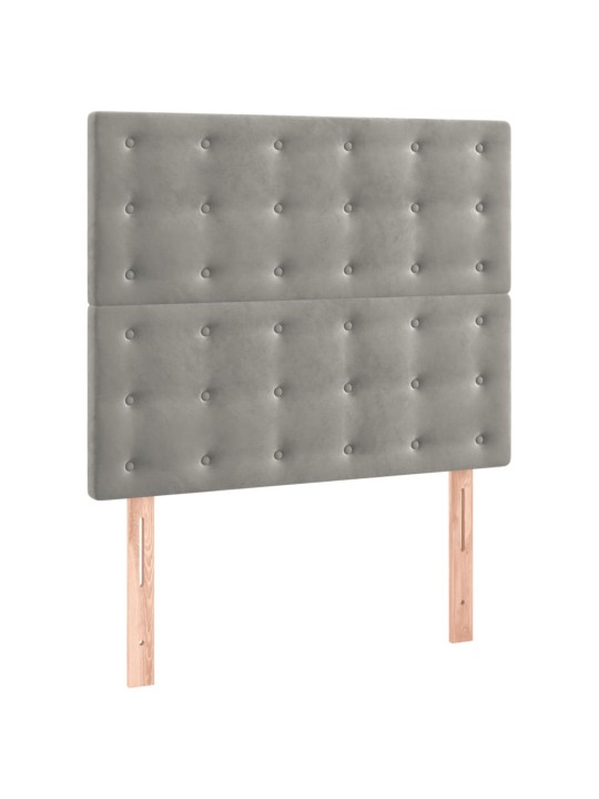Box spring postel s matrací světle šedá 90x190 cm samet