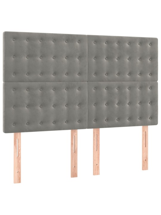 Box spring postel s matrací světle šedá 140x190 cm samet