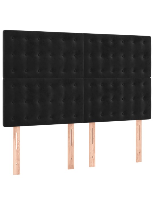 Box spring postel s matrací černá 140 x 190 cm samet