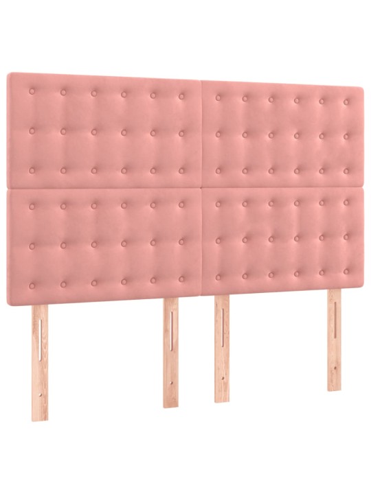 Box spring postel s matrací růžová 140x190 cm samet