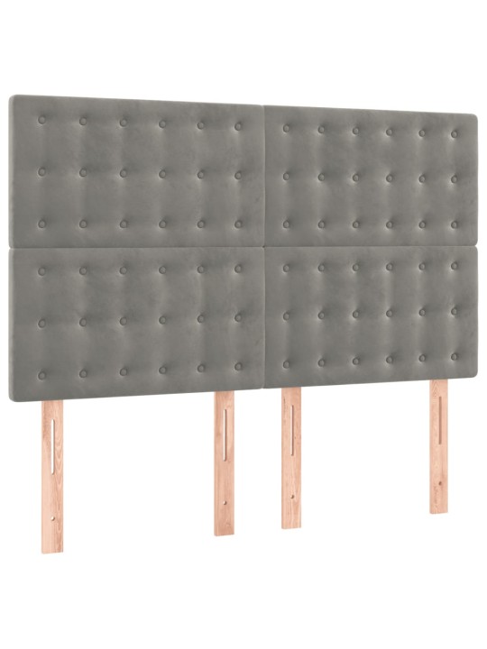 Box spring postel s matrací světle šedá 140x200 cm samet
