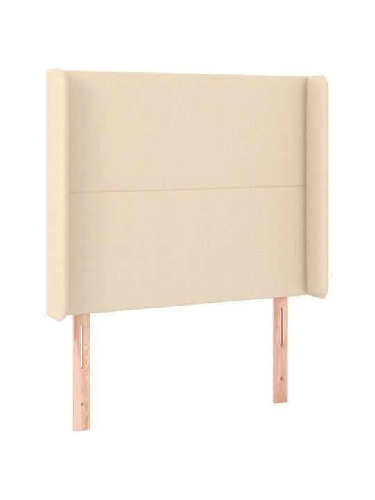 Box spring postel s matrací a LED krémová 100x200 cm textil