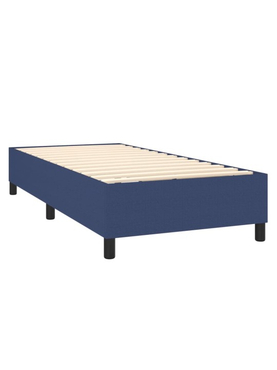 Box spring postel s matrací a LED modrá 100x200 cm textil