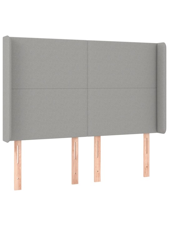 Box spring postel s matrací a LED světle šedá 140x190 cm textil