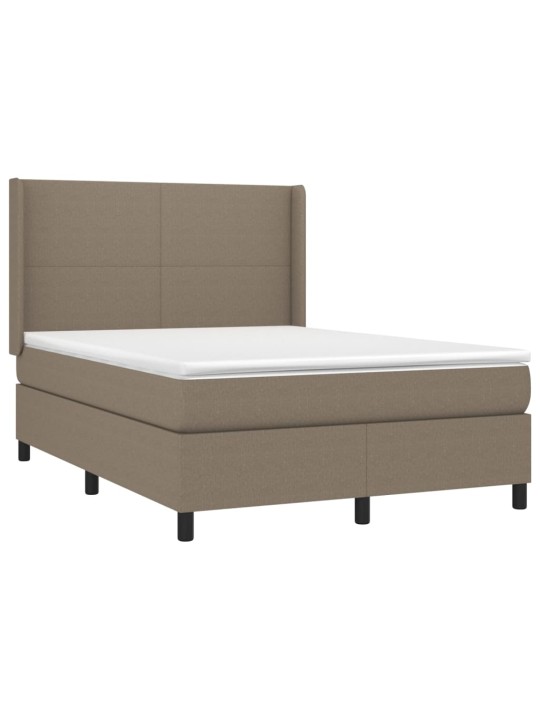 Box spring postel s matrací a led taupe 140x190 cm textil